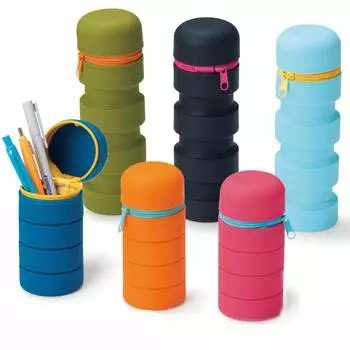 Marutatsu Pencil Can Be Standed Can Be Used as a Pen Large Easy to Stylish Silicone Pencil Case of 6 Colors Will Be Delivered 34185 Case, Upright,