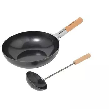 Maruyama Giken Chuka Koubou Iron Pot 26cm with Chinese Compatible with Compatible with Gas Made in Iron Iron Beijing Hot Fried Rice Camping CK-10