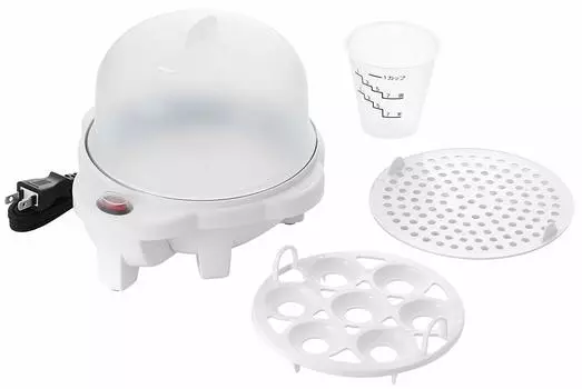 Maruyama Giken Petit Plaisir Electric Boiled Egg Maker with Steaming Plate Steamer Steamer Shumai Shumai Egg Steamer White Boiled Egg Maker PDY-30