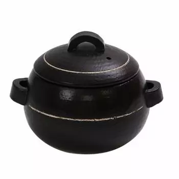 Maruyoshi Pottery Banko Ware Rice Pot 3 Cups Line Black M4778 Diameter 19cm чёрный