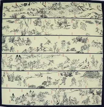 Maruzen Furoshiki Хлопок Furoshiki Chojugiga Том 1 Темно-синий 50 x 50 см Прибл.