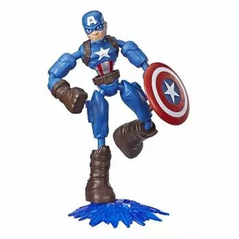 MARVEL Avengers Bend and Flex Series 6-дюймовая фигурка Капитан Америка E7869 Оригинальный аксессуар Blast в комплекте