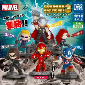 MARVEL GURIHIRU ART FIGURE3 Assemble Gurihiru Art of 6 types Gacha Gacha Capsule Toy (Marvel Figure) [Set (Full Complete)]