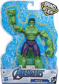 MARVEL Marvel Avengers Bend and Flex Series 6-дюймовая фигурка Халк Халк E7871 аутентичный продукт с аксессуарами Blast