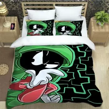 Marvin The Martian Cartoon Bedding Sets exquisite bed supplies set duvet cover comforter set bedding set luxury birthday gift 135X200cm 2pcs