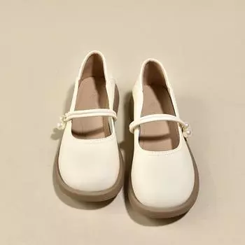 Mary Jane shoes women s flat-soled single shoes summer new little white with skirt and small leather shoes 35