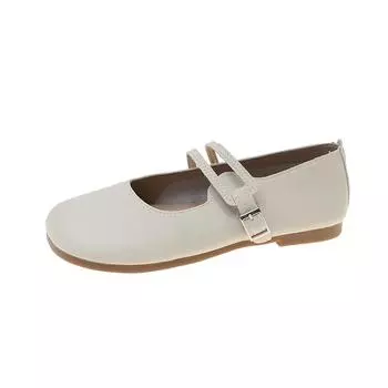 Mary Jane single shoes women s new spring soft leather gentle wind beanie shoes soft-soled grandma shoes 35