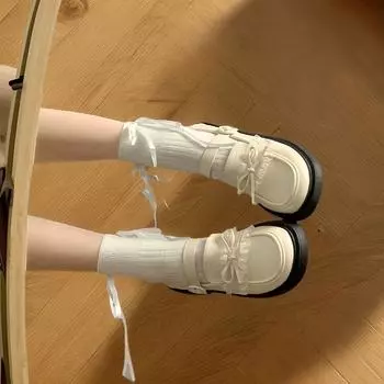 Mary Jane Small Leather Shoes Women S Japanese Lolita With Skirt Platform Heightening Versatile Loafers 35