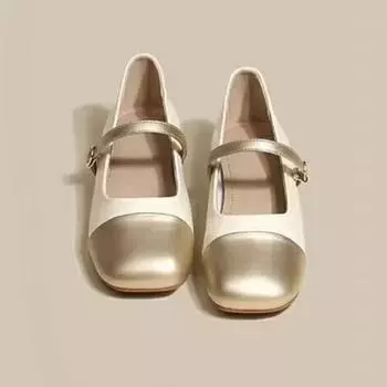 Туфли женские Мэри Джейн на толстом каблуке, маленькие кожаные туфли с толстой подошвой, осенние новые простые женские туфли с неглубоким носком 2024 года 35 покинуть белый