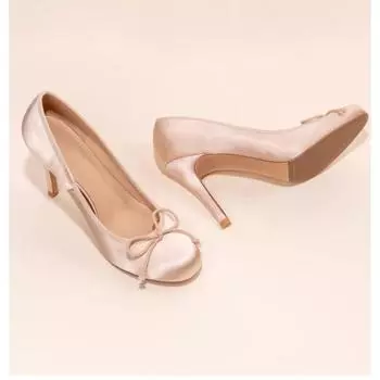 Mary Jane Women Pumps New Fashion Bowknot Thick High Heels Female Lolita Square Toe Party Leather Shoes for Woman Sandals 35