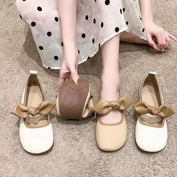 Mary Jane women s shoes summer flat shoes 2025 new gentle wind with skirt Doudou shoes soft-soled driving shoes 35