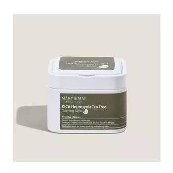 MARY & MAY Cica Houttuynia Успокаивающая маска с чайным деревом 30 листов