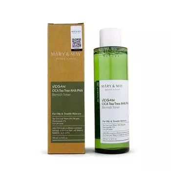 Mary&May Cica Tea Tree AHA PHA Toner, Увлажняющий, KBeauty, Корейская косметика, пробник
