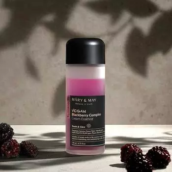 Mary&May Idebenone+Blackberry Complex Cream Essence, Увлажняющий, KBeauty, Корейская косметика, пробник