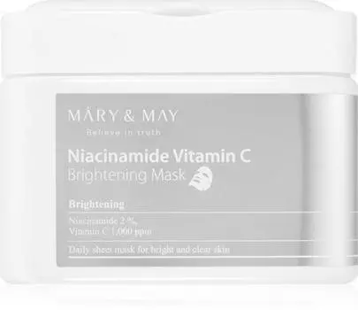 Mary & May Niacinamide Vitamin C Brightening Mask Ensemble De Masque En Tissu Pour Une Peau Lumineuse TU прозрачный