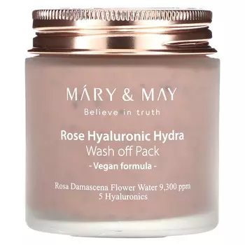 Mary & May, Rose Hyaluronic Hydra, смываемая маска, 4,4 унции (125 г)