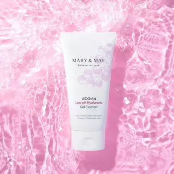 Mary&May Vegan Hyaluronic Gel Cleanser с низким pH, увлажняющий, KBeauty, корейская косметика, пробник