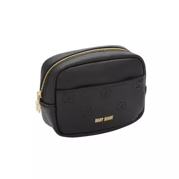 MARY QUANT Simple Embossed Daisy Mini Pouch x W14 x D5cm Black H10.5 чёрный