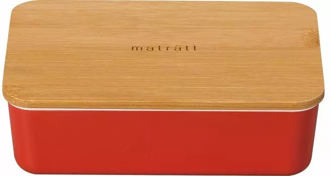 Masakazu Antibacterial Lunch Box Matratt Long Angle Single Tier Lunch 600ml Red