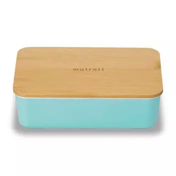Masakazu Antibacterial Lunch Box Matratt Long Angle Single Tier Lunch 600ml Blue