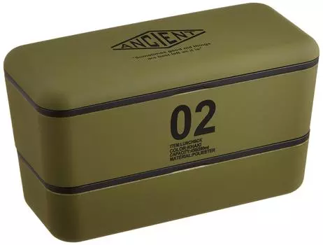 Masakazu Lunch Box Khaki Approximately Length x Width x Height ANCIENT Long Angle Nest Lunch 730ml Made in Japan 7.7 16.5 9.5cm 44-78721-2 хаки