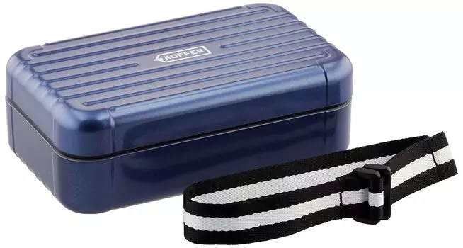 Masakazu Showa KOFFER Bento Suitcase Lunch with Microwave and Dishwasher Made in Japan 4927255 Box, Type, Box, Navy, Dividers, Safe, 700ml, Men,