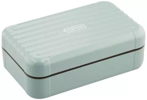 Masakazu Showa KOFFER Lunch Box Suitcase Type Lunch Box Smoky Blue with Dividers Microwave and Dishwasher Safe 700ml Men Women Made in Japan 4927254