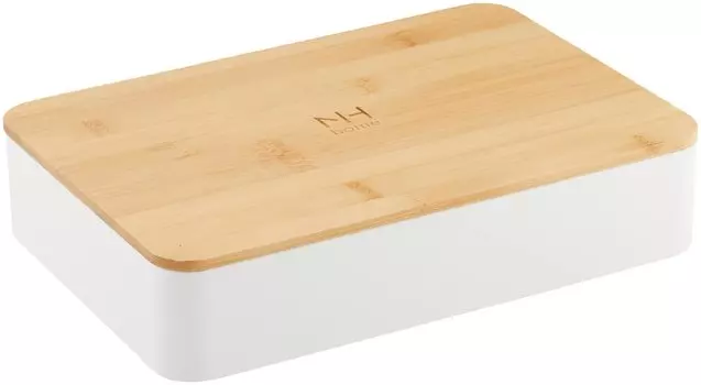 Masakazu Showa NH home Bento Box Simple White 1 Tier Large Capacity Включает 2 больших и 2 маленьких ядра shokado Bamboo 4913001 1460 мл белый
