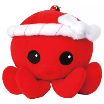Mascot Strap Plush Good Luck Octopus Octopus-kun Toy, Charm,