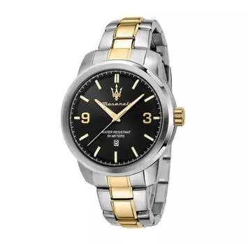 Maserati Successo 44 mm 3H Black Dial Br Ss+Yg часы