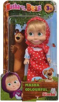 Маша и Медведь Маша Мини Кукла 12см Красный 109301678