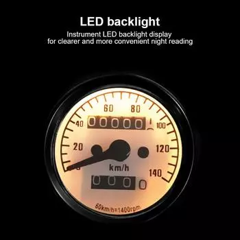 Машина Автоматический датчик Мотоцикл Аксессуар Тахометр Универсальный Со Светодиодной Подсветкой Ретро Мотоциклетная Панель Модифицированный Одометр чёрный