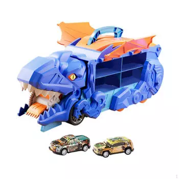 Машина-динозавр, поедающая грузовик, новинка, фигурки, игрушки для малышей, подарки на день рождения, with 8 car