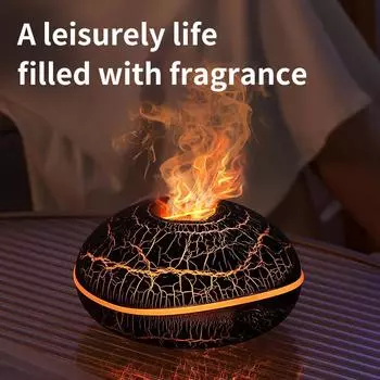 Машина для ароматерапии Fire Flame Wood Grain Aroma Diffuser Air Ultrasonic Mist Maker Fogger Aroma
