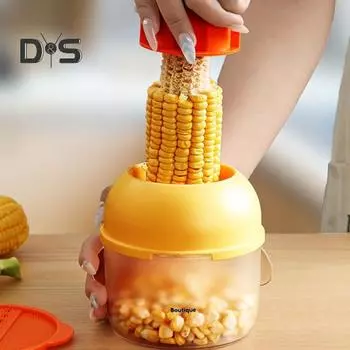 Машина для чистки кукурузных зерен с безопасной ручкой для чаши, быстрый инструмент для резки кукурузы, чистые срезы, операция скручивания, устройство для удаления кукурузных зерен для салатов жёлтый