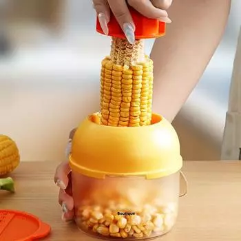Машина для чистки кукурузных зерен с безопасной ручкой для чаши, быстрый инструмент для резки кукурузы, чистые срезы, операция скручивания, устройство для удаления кукурузных зерен для салатов жёлтый