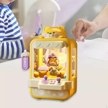 Машина для игры в когти Аркадная игра Электронные маленькие игрушки Мелкая моторика Диспенсер для призов Торговая игрушка для жёлтый