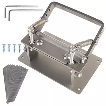 Машина для истончения кожи с 10 лезвиями, разделитель кожи, устройство для обрезки кожи, практичный регулируемый инструмент для резки ремней серебряный