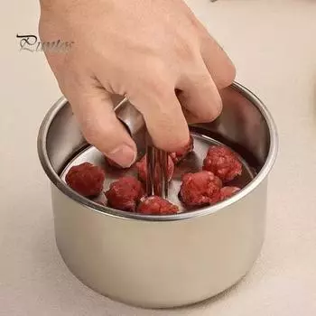 Машина для изготовления фрикаделек из нержавеющей стали, 6/12 шариков, ручная машина для изготовления фрикаделек, кухонный пресс для изготовления фрикаделек, легкоочищаемый инструмент для изготовления фрикаделек S