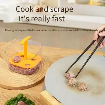 Машина для изготовления фрикаделек, кухонный инструмент для изготовления экструдированных фрикаделек, пластиковая полупрозрачная форма для фрикаделек белый