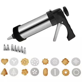 Машина для изготовления печенья Пресс для печенья с 8 насадками Машина для украшения из нержавеющей стали Инструмент для выпечки печенья кексов пирожных чёрный