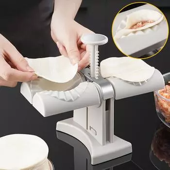 Машина для изготовления пельменей, кухонные аксессуары для гаджетов, пресс с двойной головкой, форма для пельменей, сделай сам, форма для эмпанадас, равиоли, инструменты для выпечки Dumpling Skin Maker