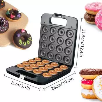 Машина для изготовления пончиков Aoresac Mini/Maquina Para Hacer Donas с антипригарной поверхностью/Bake 16 Mini
