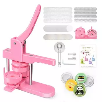 Машина для изготовления значков для банок 58 мм Машина для изготовления значков для банок Машина для изготовления значков для банок Машина для изготовления значков для банок Машина для изготовления значков для банок с 100 материалами для значков розовый
