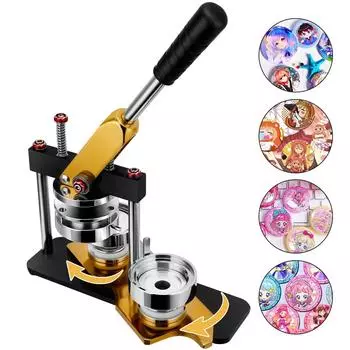 Машина для изготовления значков из банок Машина для изготовления значков из банок Новая вращающаяся сцена Машина для изготовления значков своими руками 3 размера на выбор Материал для значков 58 мм Включено 100 штук Ремесло