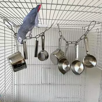 Машина для измельчения попугаев среднего и большого размера, маленькое солнце, горшок из нержавеющей стали с бриллиантами, Ding Ding Dong Dong, грызение, шлифование и защита от укусов 2