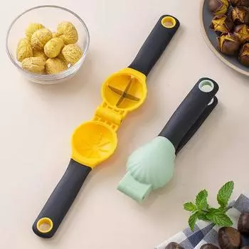 Машина для каштанов 2 в 1, быстросъемный открывалка для каштанов, щипцы для орехов, резак для каштанов, орехокол, шелушитель, кухонные принадлежности зелёный