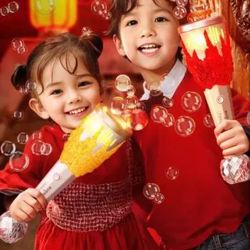 Машина для мыльных пузырей для детей, перезаряжаемый фонарик, генератор пузырей с 2 бутылками для заправки, 10000+ пузырей в минуту, светодиодные фонари, летние игрушки, подарки красный