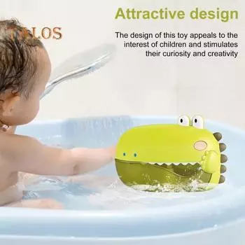 Машина для мыльных пузырей «Крокодил», игрушка для ванны для детей 4-8 лет, устройство для создания мыльных пузырей для малышей, развивающая игрушка в подарок для мальчиков и девочек зелёный