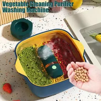 Машина для мытья овощей Портативное устройство для чистки фруктов Перезаряжаемое широко используемое водонепроницаемое беспроводное устройство для чистки фруктов и овощей лимонно-желтый